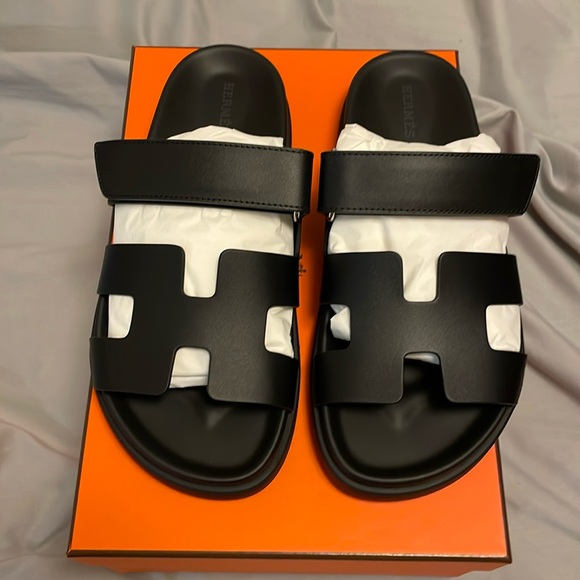 Authentic New Hermes H Leather Dad sandals - Picture 2 of 13